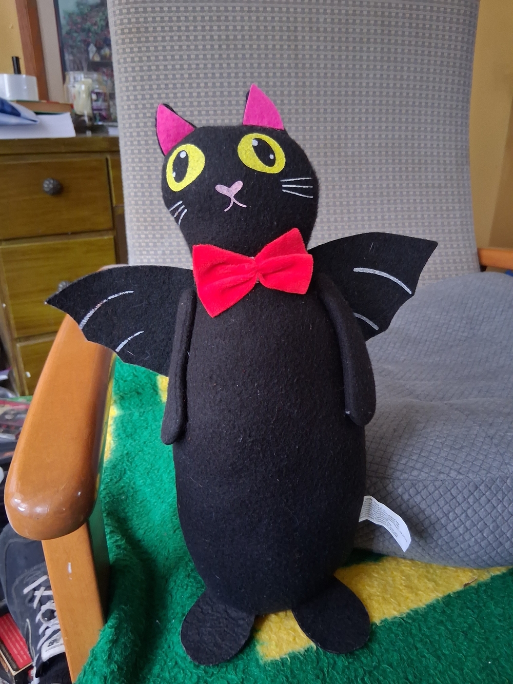 Halloween Plysh Black Cat 13 Tall